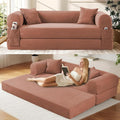 Convertible Futon Sofa Bed80 Folding Pull Out Couch Bed with StorageQueen Sleeper Sofa BedCompressed Couch in a BoxCorduroy Boneless Couches for Living RoomPink