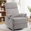 Recliner Chair Swivel Rocking Recliner Chair for Adults Glider Rocking Chair Small Nursery Chair Recliner for Living Room Reclining Chair with Modern-Designed Armrests Chenille Grey