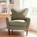OLIXIS Comfy Accent Chair for Living Room Bedroom and Waiting Room Upholstered Mid-Century Reading Chair with Pillow and Solid Wood Legs Wide Singe Modern Lounge Sofa (Green)