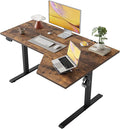 Agilestic Electric Standing Desk Height Adjustable Desk 48 x 28 Inch Sit Stand up for Work Office Home L Shaped Ergonomic Rising Computer Table with Memory Preset Rustic Brown