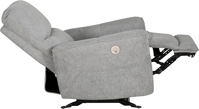Powell Kylee Grey Upholstered Power Reclining Chair with Charging Port