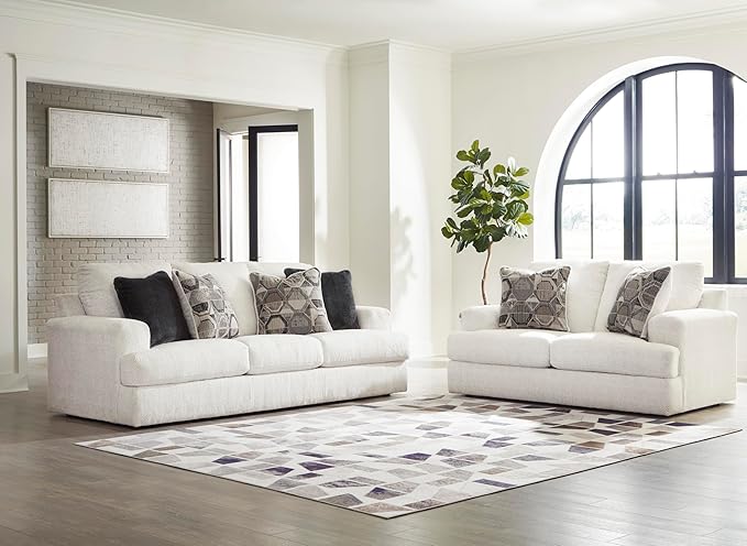 Signature Design by Ashley Karinne Coastal Loveseat with Non-skid Legs White