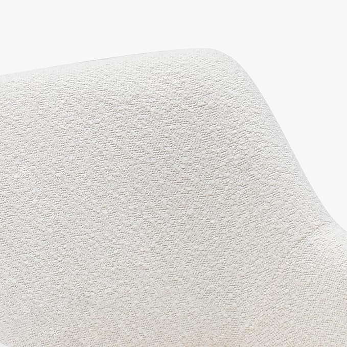 WestinTrends Genevieve Mid-Century Modern Wide Boucle Swivel Accent Arm Chair Cream
