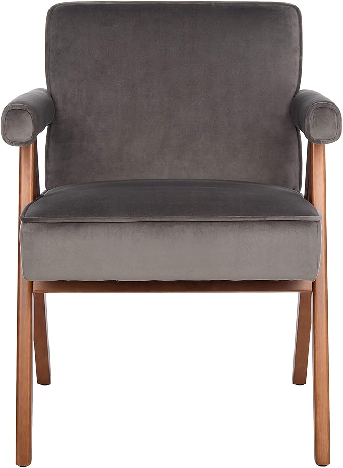 Safavieh Home Collection Suri Navy and Walnut Mid-Century Arm Chair