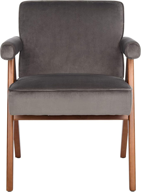 Safavieh Home Collection Suri Navy and Walnut Mid-Century Arm Chair
