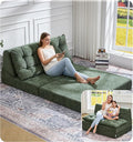 Hobestluk Sofa Couch Folding Sofa Bed Sleeper Comfy Floor Lounger Loveseat Sofa with Removable Cushion Couches Foldable Mattress for Living Room Bedroom or Office (Chenille Green Oversize)
