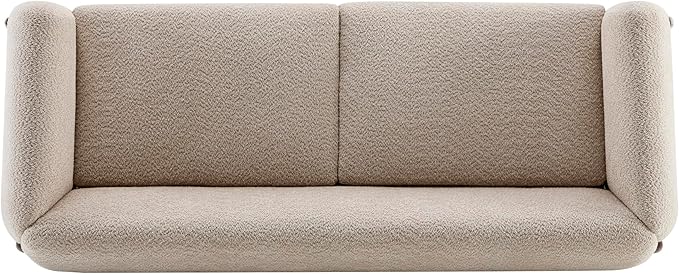 Christopher Knight Home Almab 82 Inches Sofa Couch Cozy Boucle Upholstered 3-Seater Sofa Wood Frame Couch Comfy Couches for Living Room and Office Modern Sofa Lounge Seating Almond