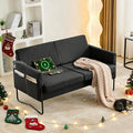 STHOUYN 51” Small Loveseat Sofa for Small Spaces Comfy Black Couch with 2 USB Ports Modern 2 Person Loveseats for Living Room Bedroom Mini Teen Office Couch (Black)