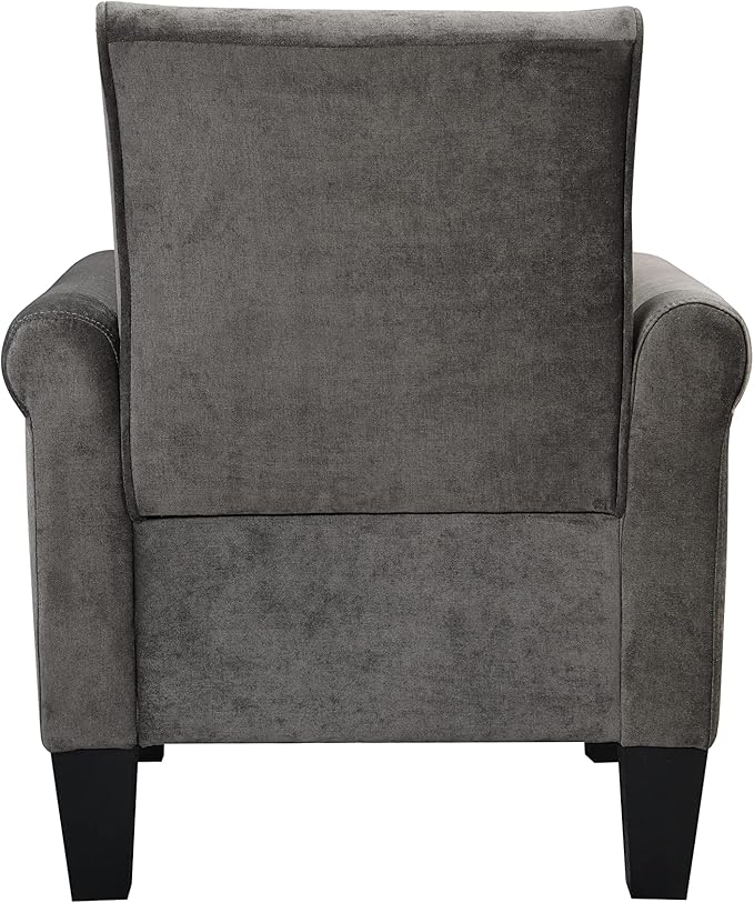 Accent Chairs Comfy Sofa Chair Armchair for Reading Living Room Bedroom Office Waiting Room Linen Fabric Charcoal Grey