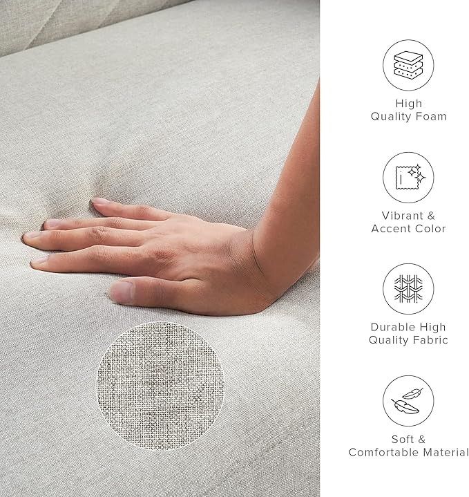 mopio 76.4 Futon Sofa Bed Couch Loveseat Sleeper Sofa Mid Century Modern Futon Couch Sofa Cama Couches for Living Room (Light Gray Fabric)