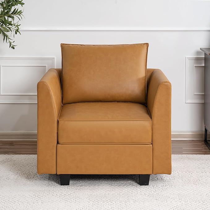 Naomi Home Elizabeth Modern DIY Collection Caramel/Air Leather/Accent Chair