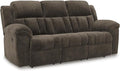 Signature Design by Ashley Frohn Modern Manual Reclining Sofa Dark Brown