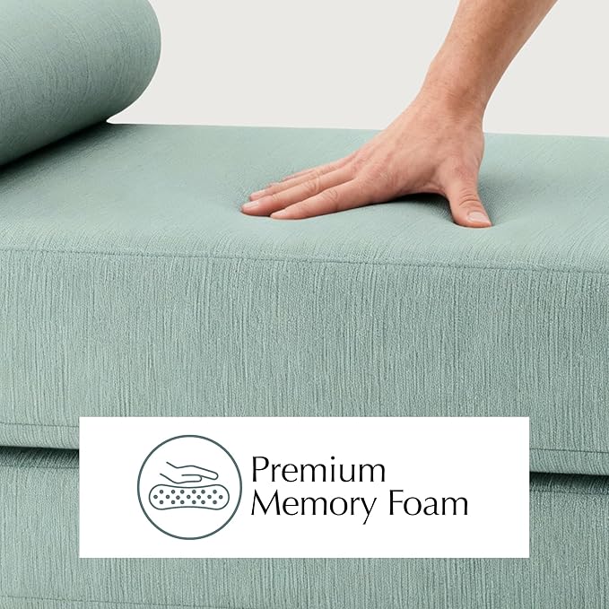 Jaxx Alon Daybed - Fold-Out Sleeper Chaise with Premium Memory Foam Queen-Size Mattress - Made in The USA - Pinot