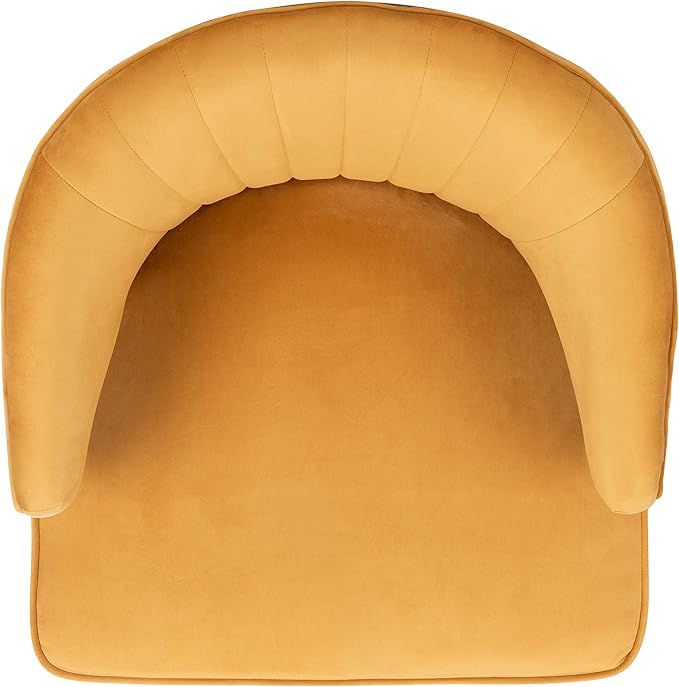 Safavieh Home Stazia Retro Glam Marigold Velvet and Black Wingback Accent Chair