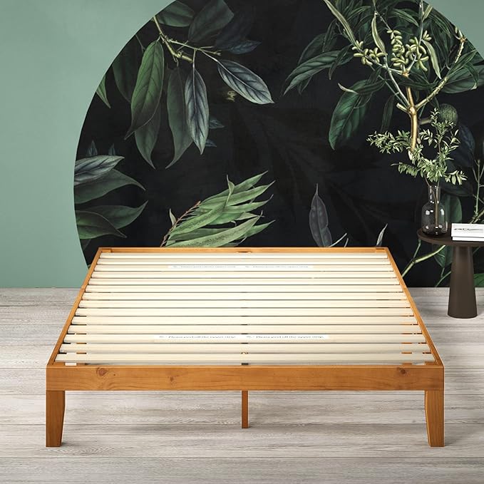Zinus Alexia Wood Platform Bed Frame Solid Wood Foundation No Box Spring Needed Wood Slat Support Easy Assembly Rustic Pine Full