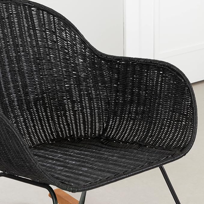 South Shore Balka Rocking Chair Black Rattan Bohemian Harmony