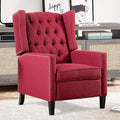 27 Wide Manual Red Wingback Chair Fabric Accent ChairLiving Room ChairUpholstered Single Sofa ChairReading Armchair for Bedroom Chair (Orange)