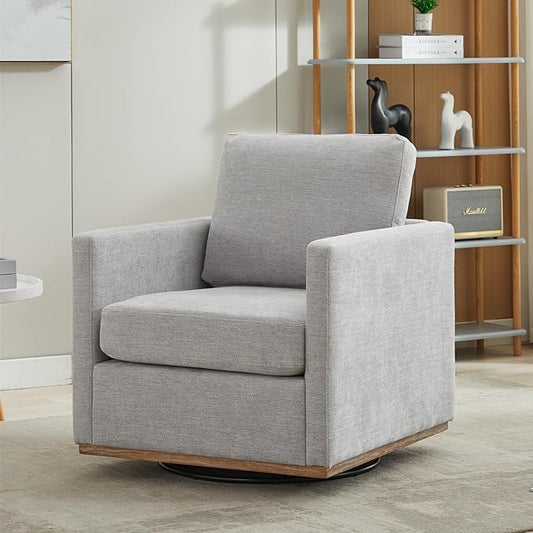 Chifee &amp Vingol 30.7 W Mid Century Modern Swivel Accent Chair for Living RoomLight Gray