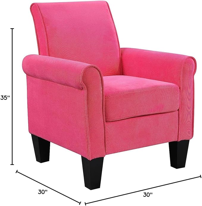 Accent Chairs Comfy Sofa Chair Armchair for Reading Living Room Bedroom Office Waiting Room Linen Fabric Pink