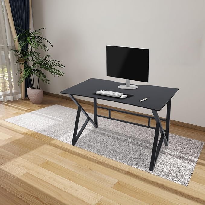 Computer Desk Home Office Writing Desk Gaming Desk with Large Work Surface Ergonomic Student Study Desk Laptop Table Modern Wood and Metal Study Table Workstation (47.24 * 23.62in)