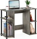 Furinno Jaya Computer Study Desk With Open Storage French Oak Grey/Black