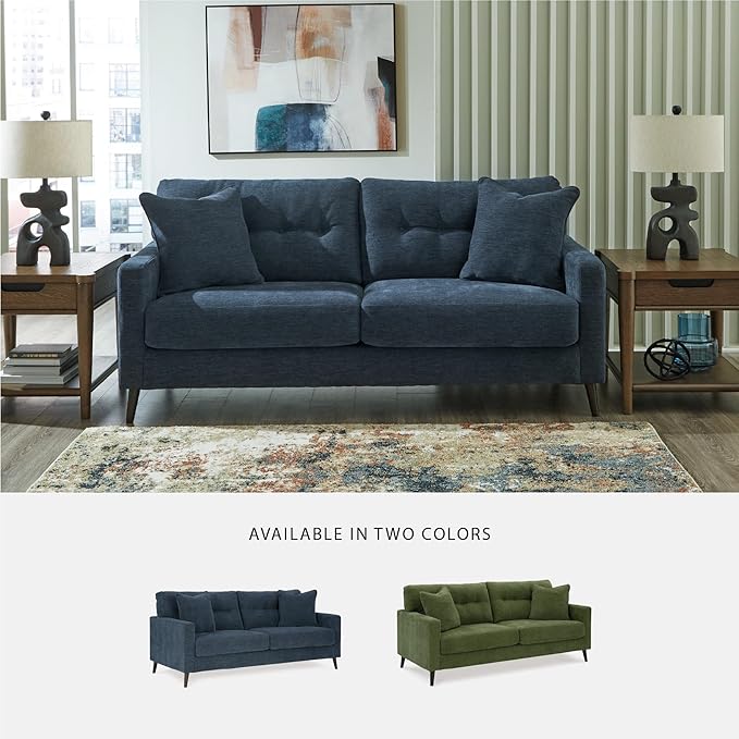Signature Design by Ashley Bixler Classic Tufted Sofa with Removable Cushions Blue