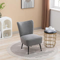 Living Room Chairs Armless Accent Chair with Rubber Wooden Legs Modern Upholstered Corner Side Chair for Living Room Bedroom Office Hotel Gray As Shown