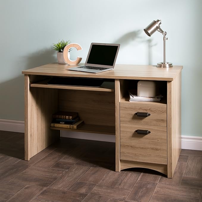 South Shore Gascony Desk Rustic Oak Traditional