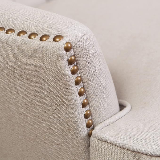 Christopher Knight Home Tafton Tufted Fabric Club Chair Natural 35D x 33.5W x 34.5H in