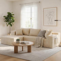 Realbear 108 Cloud Sectional Couch Sofa with L-Shape Chaise Modular Sectional Couch with Deep Seat for Living Room Bedroom No Assembly Required (Beige 108 Left Facing Chaise)
