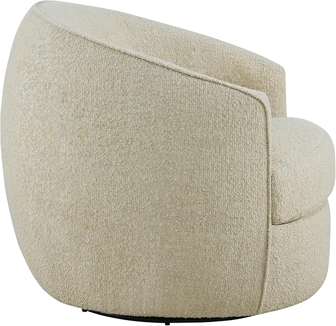 CHITA Swivel Barrel Chair Modern Comfy FSC Certified Upholstered Accent Chair for Living Room Fully Assembled Oatmeal