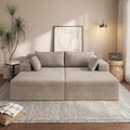 71 Oversized Double Chaise Lounge Sofa Cloud Plush Deep Seat Loveseat Sleeper Couch Upholstered Boneless Corduroy Sofa Bed No Assembly Modern Lounge Chair for Living Room Bedroom Reading (Camel)