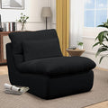 FHFO Sponge Single Sofa 32 Boneless Sofa for Small Spaces Comfy Sofas with Removable Cover Teddy Compression Sofa with Pillows for Living Room Bedroom Apartmen-Black