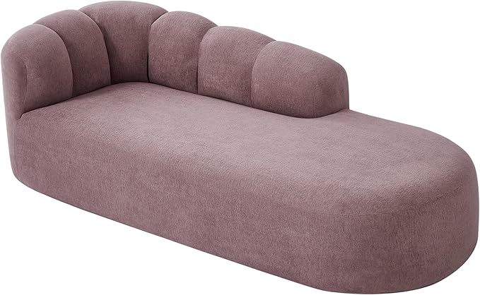 Christopher Knight Home Presie Upholstered Boneless Chaise Lounge Chair Indoor Comfy Chaise Lounge Sofa for Bedroom Modern Home Sofa Living Room No Assembly Required Light Purple