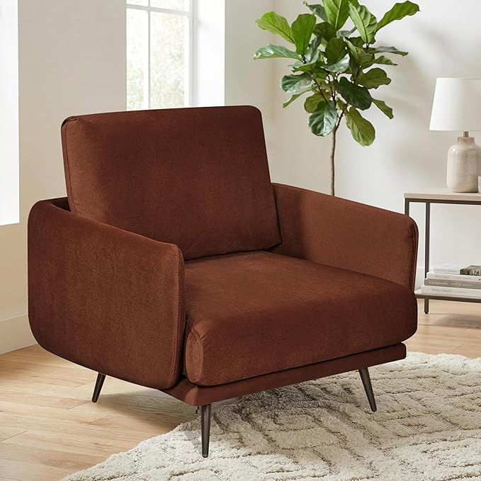 Oversized Accent Chair for Living Room Chairs Reading Arm Chair Comfy Modern Single Sofa Side Chairs with Metal Legs &amp Soft Cushion for Bedroom Waiting Room