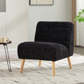 Mlmh &amp Kngwa 24.4 W Mid Century Modern Accent Chair Armless Accent Chairs Comfy Upholstered Reading Chairs Chenille Vanity Chair for Living Room Bedroom Black