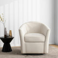 Swivel Accent Chair Armchair Modern Round Single Sofa Seating Comfy Reading Barrel Chairs for Living Room Bedroom (Beige Set of 1)