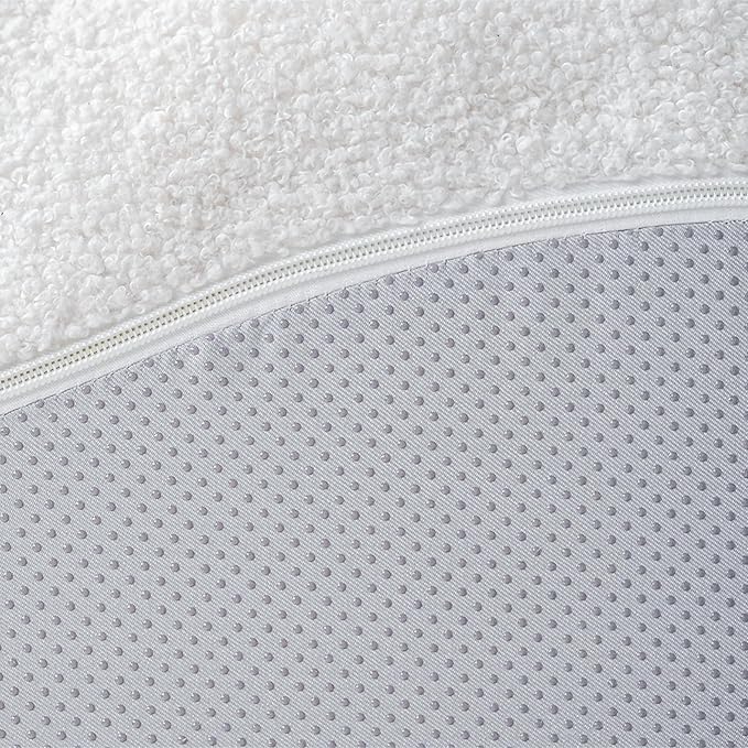Cloud Shaped Floor Couches for Living Room 90 Curved Boucle Sofa Comfy Compressed Couch Deep Seat Loveseat Sofa for Bedroom Apartment Small Space (White No Installation)