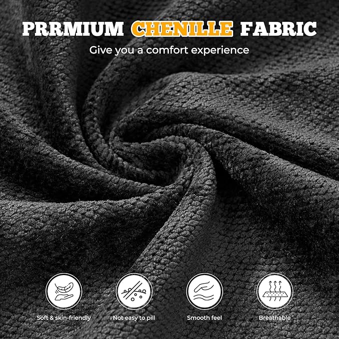 Loveseat Sofa Cloud Boneless Couches for Living Room 2 Seater Modular Sectional SofaOversizedBlack Chenille