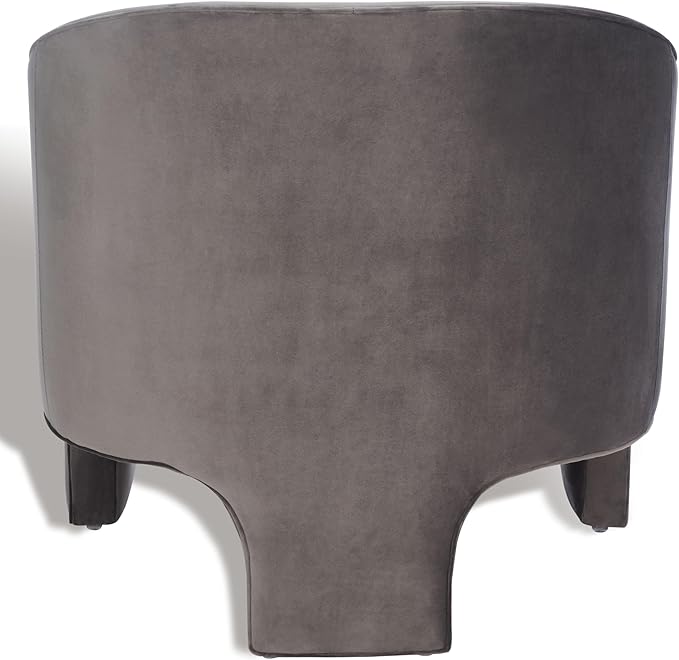 SAFAVIEH Couture Collection Londyn Mid-Century Modern Dark Brown Velvet Upholstered Accent Chair (Fully Assembled)
