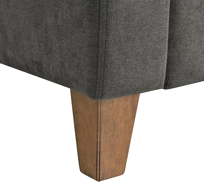 Serta® Armstrong 52 Soft Modern Sofa Sloped Track Arms Solid Wood Legs Easy Assembly Dream Coil® Comfort Soft Woven Polyester Fabric Gray