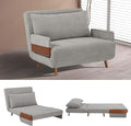 42 Convertible Sleeper Chair 3-in-1 Chair Bed Sleeper for Adults with Adjustable Backrest Pillow &amp Wooden Arms Loveseat Sofa Bed for Apartment Office Medium Gray
