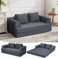 COMAX Convertible Sofa Bed Folding Floor Couch Corduroy Fold Out Couch Bed Futon Sleeper Mattress with Pillows Boneless Sofa Comfy Lounge Loveseat for Living Room Bedroom Plush Grey
