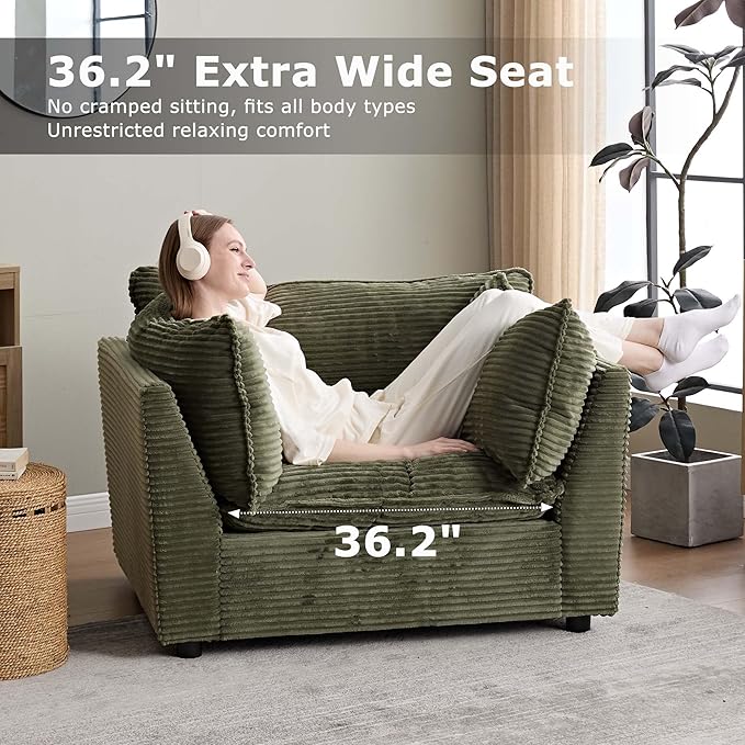 Tbfit Accent Chairs Set of 2 Chenille Plush Comfort Living Room Chair with Wide Seat Modern Decorative Chair for Bedroom Office Reading Nook Soft Cloud Chair Deep Seat Beige