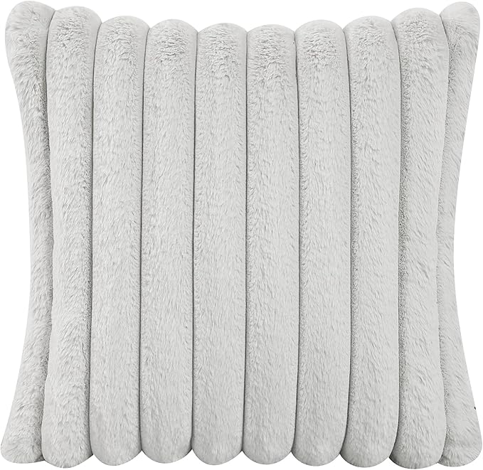 Lexicon Living Room Sofa Modern Sofa Couch Textured Microfiber &amp Corduroy Upholstered Sofa with Five Corduroy Pillows for Office/Living Room Light Gray
