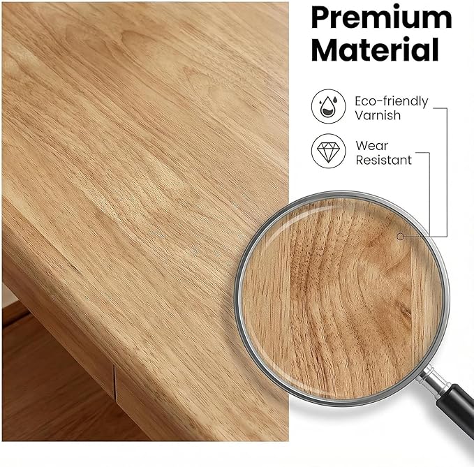 Solid Wood Desk with Drawers Home Office Desk for Small Spaces Wooden Computer Table Gaming Work or Study Desk Student PC Desk for Bedroom Easy to Assemble