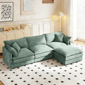 102 Cloud Sectional Couch Modular L Shaped Sofa with Movable Ottoman Comfy Chenille Deep Seat Sofa with Throw Pillows 3-Seater Cloud Couches for Living Room Apartment