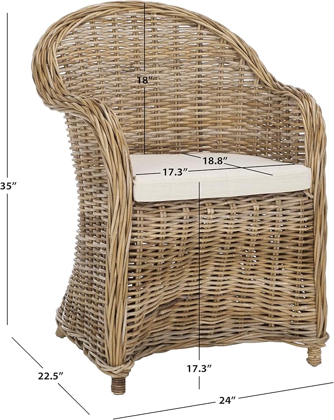 Safavieh Home Collection Zane Natural Wicker Club Chair Standard
