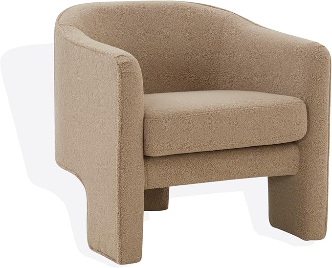 SAFAVIEH Couture Collection Londyn Brown Faux Shearling Accent Chair (Fully Assembled)