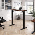 Move 40 Series by Bush Business Furniture 48W x 24D Electric Height Adjustable Standing Desk in Hansen Cherry with Black Base